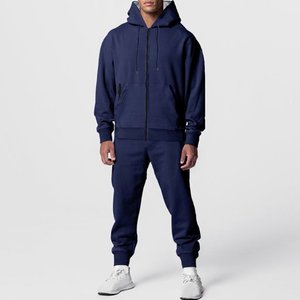 Otoño Invierno conjunto de dos piezas hombres y mujeres Casual polar cálido sólido de gran tamaño con capucha chándal manga larga deporte Sudadera con capucha traje - Product Image 5