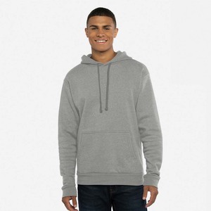 Sudadera con capucha de lana gris para hombre Sudadera con capucha informal Sudadera con cordón de color en contraste con bolsillo Kanga - Product Image 1