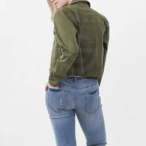 Chaqueta vaquera de punto de algodón de gran tamaño para mujer Material cómodo transpirable duradero relleno de algodón - Product Image 3