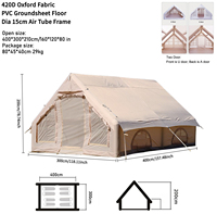 Carpa Inflable Impermeable para Acampar al Aire Libre, de 2 a 6 Personas, Tamaño 12 y 6.3, con Claraboya y Orificio para Estufa, en Oferta