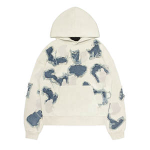 Sudadera con Capucha de Alta Calidad con Efecto Desgastado para Hombre, Diseño Holgado y Estilo Urbano - Product Image 1