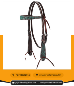 ชุดบังเหียนม้าแกะสลักสีเทอร์ควอยส์แบบตะวันตกชุดบังเหียนแบบพรีเมียม - Product Image 5