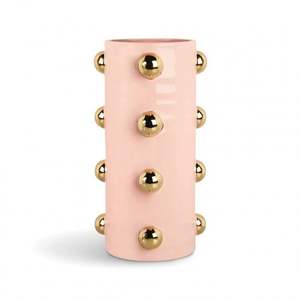 Modern Ceramic <b>Vase</b> with Golden Cube Design Artistic White Speckled Flower Pot Unique Decorative Centerpiece Home Decor - Product Image 5