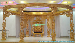 Prestigioso aspecto hindú boda madera Mandap bonita madera Mandap para boda india tema rústico Mandap para boda Gujarati - Product Image 4