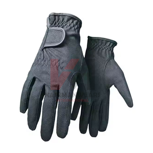 Gants d'équitation légers noirs en gros, gants d'équitation personnalisés, gants d'équitation western anglais, respirants et ajustés - Product Image 1