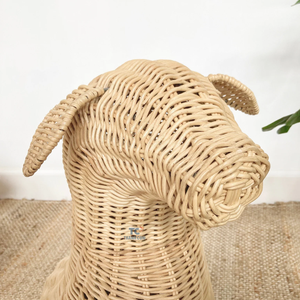Estatua de Perro Sentado Tejida a Mano con Hierba Marina, Escultura, Figurita, Decoración del Hogar, Regalo Decorativo Hecho a Mano, Obra de Arte, Cachorro Adorable - Product Image 6