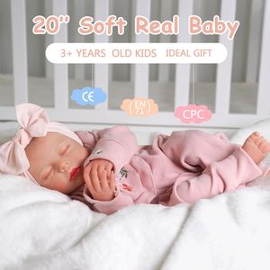 Poupées Reborn en Gros Babeside – Poupée Bébé Reborn Endormie de 20 Pouces, Fille Lucy, Réaliste, Compagnon d'Émotion et de Confort - Product Image 6