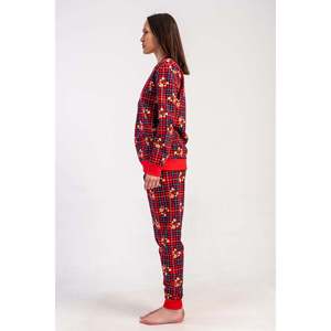 Completo Pigiama da Donna a Collo Tondo con Maniche Lunghe e Polsini - Nuovo Rosso - Nuovo Rosso - Product Image 2