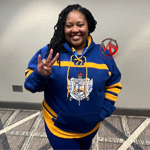 เสื้อสวมหัวมีฮู้ด Sigma Gamma Rho, เสื้อมีฮู้ดพิมพ์สกรีนและแพทช์แขนเต็มรูปแบบ - Product Image 3