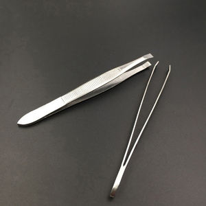 Ensemble de pinces à sourcils légères et durables antistatiques à pointe inclinée en acier inoxydable personnalisable de haute qualité - Product Image 3