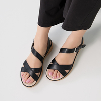 [JSHOE] Jolies sandales plates légères à sangle de poinçonnage-semelle souple, fermeture à boucle, chaussures d'été décontractées confortables pour femmes
