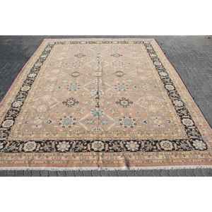 Alfombra Turca Vintage de 12x14.8 pies, Alfombra de Lana Marrón Estilo Suroeste - Product Image 1