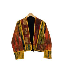 Chaqueta corta Kantha Reversible para mujer superventas, abrigo de invierno acolchado de retazos con tinte de corbata, acabado de seda de algodón transpirable para otoño - Product Image 1