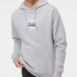 Sudaderas con capucha para adultos comerciales independientes grises Compañía comercial independiente Sudaderas con capucha de peso pesado - Product Image 2