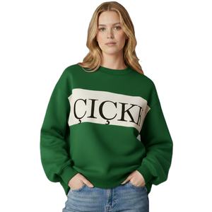 Pull molletonné femme personnalisé à col montant et manches longues, couleur unie, 180g, avec option logo frontal – Vente en gros pour l'hiver - Product Image 1