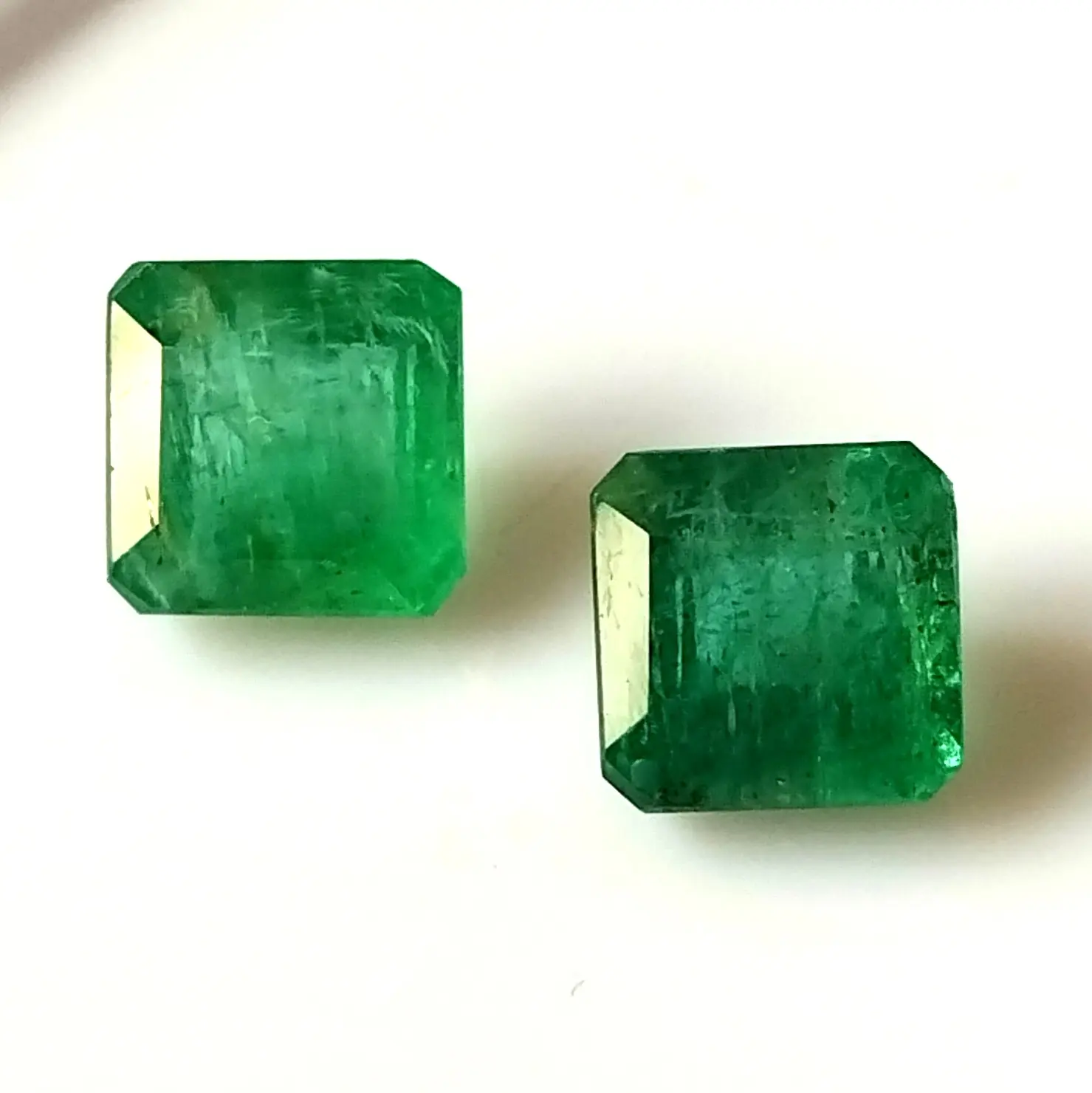 Natural Untreated Faceted Zambian Emerald 5.5 mm Square Octagon Cut Green Color Calibrated Loose Gemstone AAA+ quality stone