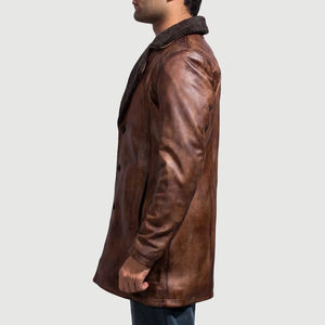 2025 Veste en cuir d'hiver noire élégante pour hommes dans toutes les tailles avec logo personnalisé et marque privée à glissière - Product Image 4