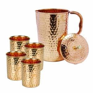Decorative Copper <b>Jug</b> <b>with</b> <b>Lid</b> and Handle Classic Curved Design and Rustic Charm for a Unique Home Accent - Product Image 2