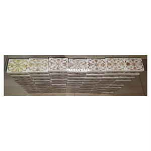 ที่ทำด้วยมือที่สวยที่สุดที่มีคุณภาพสูงสีขาวหินอ่อนฝังทองแม่ของไข่มุกออกแบบดอกไม้กล่องเครื่องประดับสำหรับวัตถุประสงค์ของขวัญ - Product Image 1