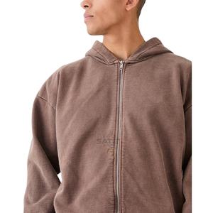 เสื้อฮู้ดซิปผ้าฟลีซฟอกสีสไตล์ยูนิเซ็กซ์ ขายดีประจำปี 2025 ไซส์พลัส ปักลาย ทรงโอเวอร์ไซส์ แห้งเร็ว ระบายอากาศได้ดี - Product Image 4