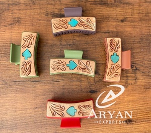 กิ๊บหนีบผมทำมือแบบตะวันตกที่หนีบผมหนังอุปกรณ์เสริมสำหรับผม - Product Image 1