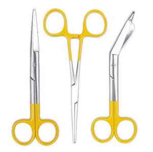 Juego de tijeras quirúrgicas Kelly Forceps con mangos coloridos, tijeras de corte de vendaje, herramientas médicas para uso clínico - Product Image 4