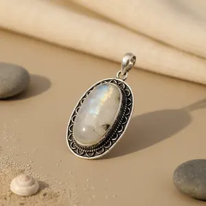 จี้เงินแท้ 925 ประดับมูนสโตน สำหรับผู้หญิง เครื่องประดับคริสตัลหรูหรา ของขวัญ จี้และชาร์มคริสตัลสุดหรู - Product Image 2