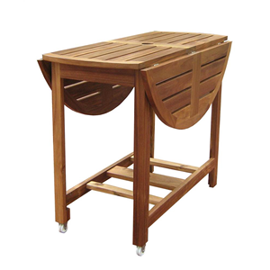 TRIO Table à manger et chaises pliantes modernes en acacia-Mobilier d'extérieur pour hôtel, jardin, villa - Product Image 3