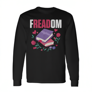 Camiseta de manga larga Freadom con diseño de lectura de libros y libertad para leer para amantes de los libros - Product Image 2