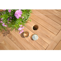 Mesa Extensible Ovalada de Teca Económica para Jardín, Serie Kerinci