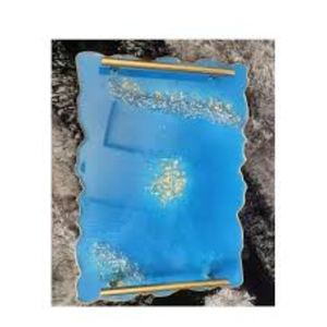 High Quality Single Piece Blue Resin Serving Tray Handmade Design <b>2</b> Brother's Collection RT-082 <b>for</b> - Product Image 1