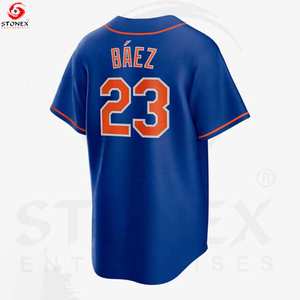 Fabricant de maillots de baseball sublimés noirs et rouges 3d imprimé brodé blanc maillot de baseball en gros - Product Image 2