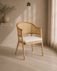 Silla de Comedor Marvellina Moderna de Madera de Teca Sólida, Tapicería de Poliéster Ecológica Hecha a Mano, Silla Elegante de Primera Calidad - Product Image 6