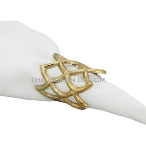 Best-seller Attrayant Rond de serviette en feuille d'or Style moderne Porte-serviettes en métal pour table de mariage décorative - Product Image 5