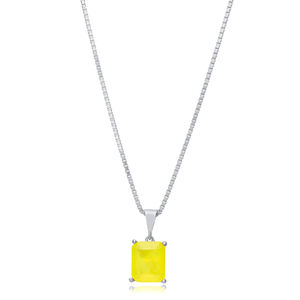 Collier à breloques en argent sterling 925 fait main en pierre naturelle de couleur jaune - Product Image 4