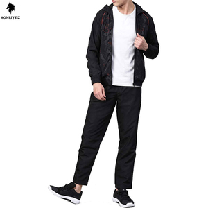 แจ็กเก็ตกางเกงสำหรับฝึกซ้อมกีฬาทำจากผ้าขนสัตว์แบบลำลองของผู้ชายสไตล์แบนยืดหยุ่นได้เอวฟุตบอลคลับกลางแจ้งอบอุ่น - Product Image 5