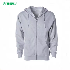 Sweat-shirts à capuche zippés pour hommes, couleur unie, coupe classique, manches standard, 100% coton molletonné/éponge française, respirant et à séchage rapide, personnalisables avec logo, vente en gros - Product Image 1