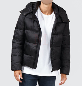 Chaqueta acolchada transpirable personalizada para hombre, cómoda ropa de abrigo de invierno de alta calidad con cuello levantado de tela pesada, estilo callejero - Product Image 6
