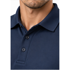 Polo à manches courtes pour homme, respirant, tricoté, col classique, haut de sport de golf, imprimé par transfert thermique, logo personnalisé, style décontracté chic - Product Image 4