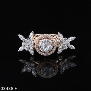 D'VINS JEWELS Lab Grown Diamond Ring 14K Rose Gold Round Brilliant Cut Women's Engagement Wedding Party Jewelry - Product Image 2