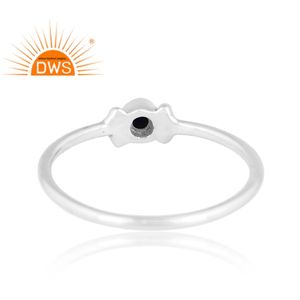 Anillo apilable de piedras preciosas de lapislázuli natural de plata de ley fina de la mejor calidad, fabricante de joyería personalizada - Product Image 4