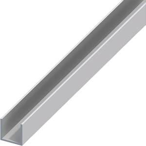 Perfil en U de Aluminio Plateado Satinado mm. 8x8x1 Metros 2 - Product Image 1
