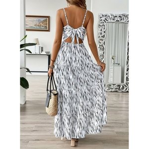 Jane's Women's Sleeveless V-Neck Tie-Back <b>Long</b> Maxi Dress, Relaxed Fit Supreme Knit Fabric, Casual Daily Wear - Product Image 4
