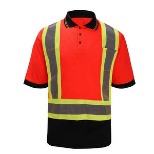 2026 Direct Factory Supply High Visibility <b>Yellow</b> Reflective Short Sleeve Safety <b>Men</b> Polo <b>Shirts</b> - Product Image 5