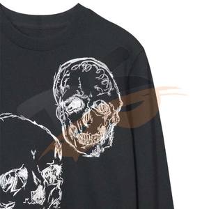 เสื้อสเวตเตอร์ถักสีดำแนวสปอร์ตเสื้อสเวตเตอร์ผ้าฟลีซผ้าฝ้ายระบายอากาศ - Product Image 1