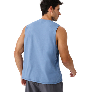 Men's Athletic Running Gym <b>Vest</b> Antibacterial Moisture-Wicking Sun Protective Tank Top Print Polyester Spandex Plain Gym Wear - Product Image 2