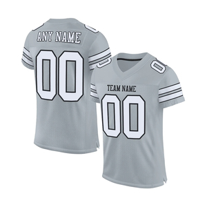 Top Quality American Football Jersey <b>Light</b> Gray Color V <b>Neck</b> Half Sleeve American Football Jersey For Football Shirts - Product Image 4