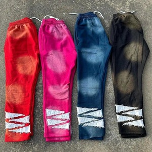 Wholesale Mono Riders Vintage Men's 2024 Winter Jogging Sweatsuits Distressed <b>Patch</b> Embroidery Acid Wash Flare Hoodie - Product Image 5