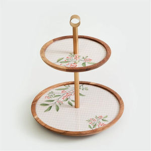 Nueva llegada soporte de pastel de madera de estilo simple impreso digital con acabado brillante - Product Image 1