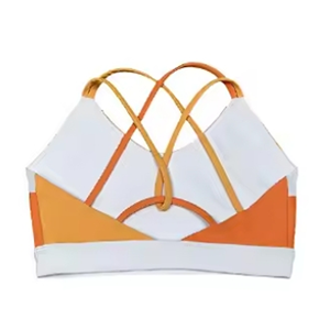 20245 OJK01003, superventas, ropa activa para niñas, conjunto de Yoga de baile, sujetador de punto de contraste transpirable de alto soporte, pantalones cortos al por mayor para - Product Image 5